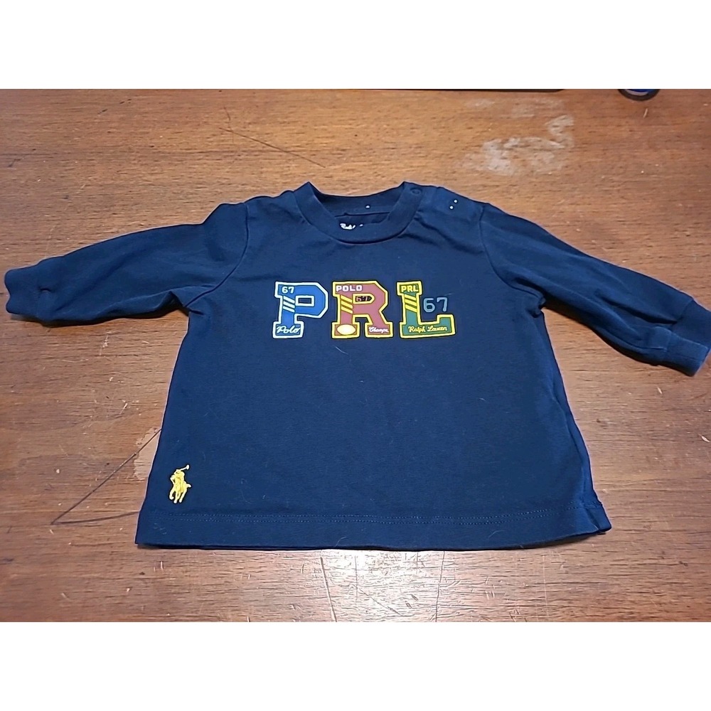 Polo RALPH LAUREN Infant 3M NAVY Long Sleeve SHIRT PRL Baby 3 Months